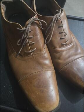 Mark Nason Men's Tan Leather Cap Toe Oxford Shoes Size 14